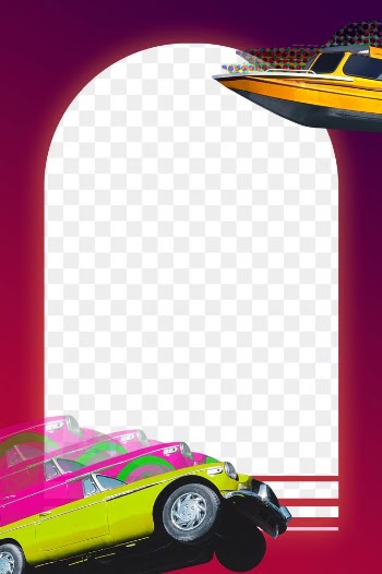 Png retro frame with cars, remixed from… | Free stock illustration | High Resolution graphic