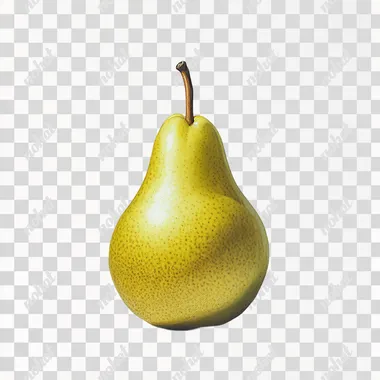 PNG Ripe yellow-green pear from temperate regions on white checkered surface