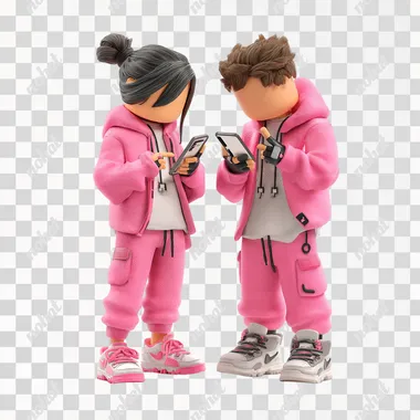 PNG Roblox Characters in Pink Tracksuits PNG Roblox Characters in Pink Tracksuits