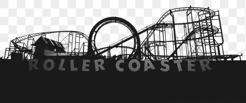 Png roller coaster silhouette border | Free PNG - rawpixel
