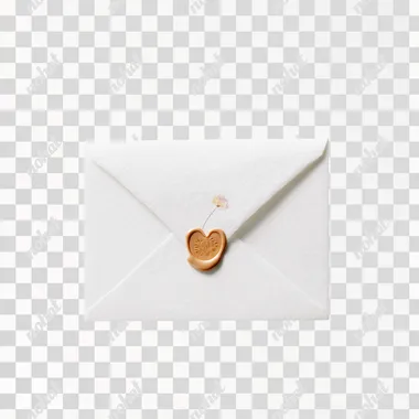 PNG Romantic Wedding Envelope with Heart Wax Seal PNG Romantic Wedding Envelope with Heart Wax Seal
