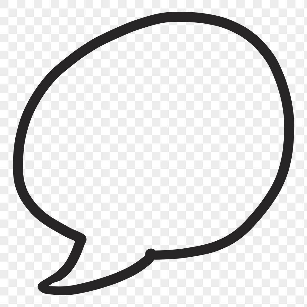 PNG round speech bubble, doodle | Free PNG - rawpixel
