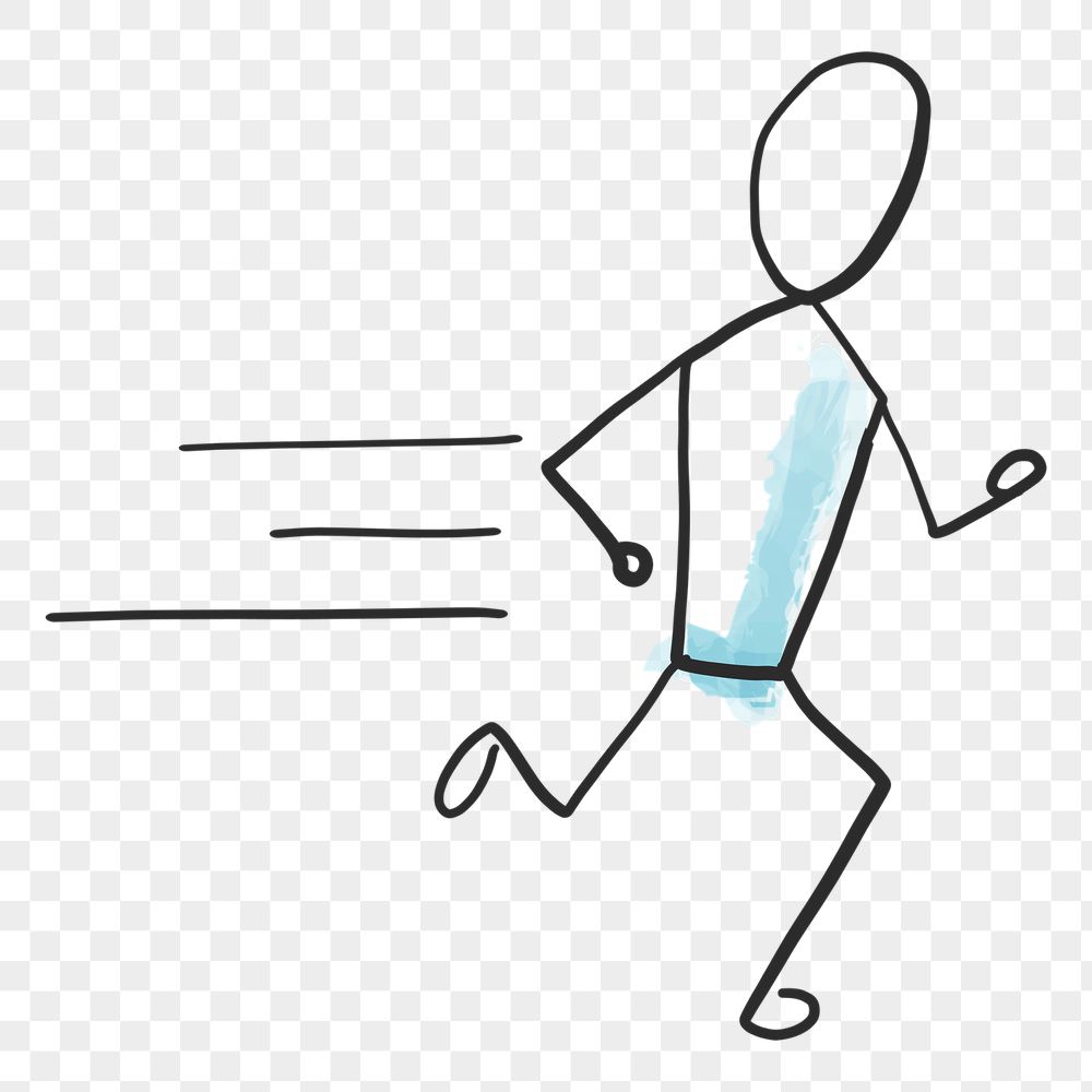 PNG running man, cartoon doodle | Free PNG - rawpixel