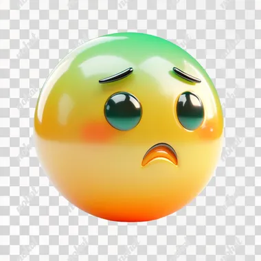 PNG Sad yellow and green gradient ball emoji for children’s room decor PNG Sad yellow and green gradient ball emoji for children’s room decor