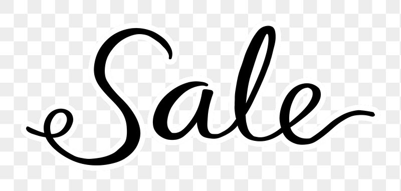 PNG sale, minimal black calligraphy, | Free PNG - rawpixel