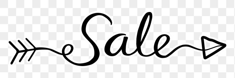 PNG sale, minimal black calligraphy, | Free PNG - rawpixel