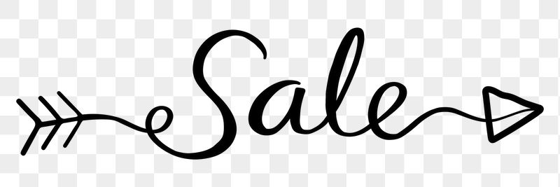PNG sale, minimal black calligraphy, | Free PNG - rawpixel
