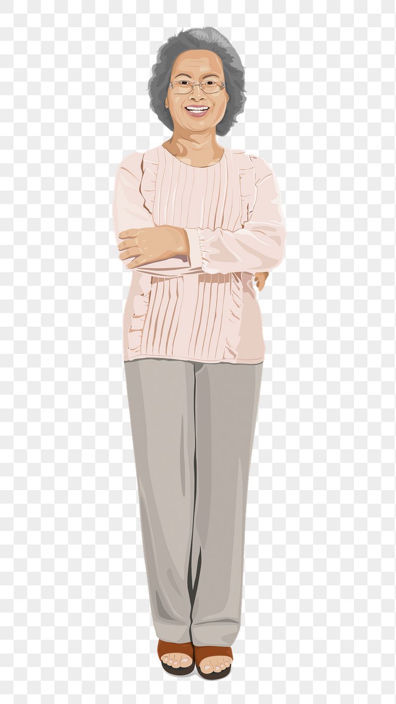 PNG senior Asian woman sticker, | Free PNG - rawpixel