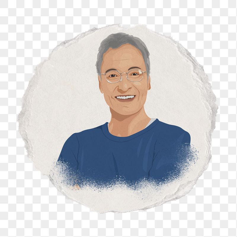 PNG senior man, ripped paper, | Free PNG - rawpixel