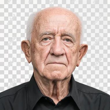 PNG Serious Portrait of an 81-Year-Old Man from Poland PNG Serious Portrait of an 81-Year-Old Man from Poland