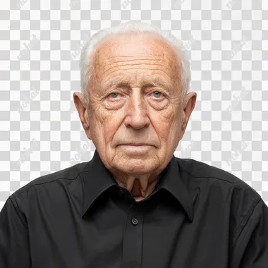 PNG Serious Portrait of an 81-Year-Old Polish Man PNG Serious Portrait of an 81-Year-Old Polish Man