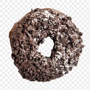 Png shredded chocolate donut sticker, | Free PNG - rawpixel