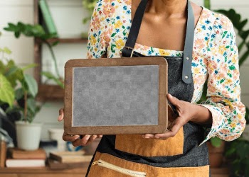 Png sign board mockup held by plant shop… | Free stock illustration | High Resolution graphic
