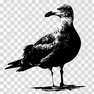PNG Silhouette of a Seagull - Black Cutout Vector PNG Silhouette of a Seagull - Black Cutout Vector