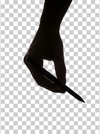 PNG Silhouette of Hand Holding a Pen