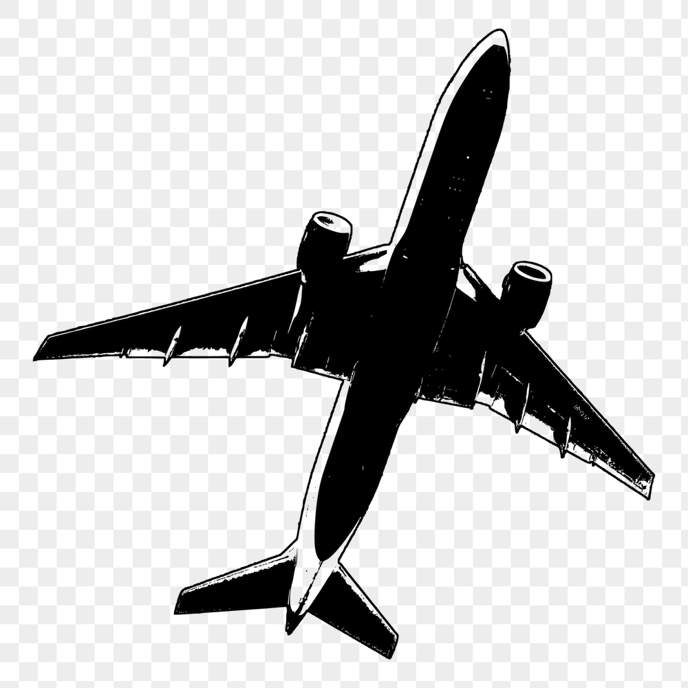 PNG silhouette plane sticker, travel | Free PNG - rawpixel
