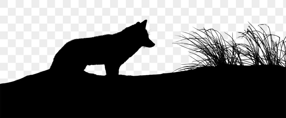 PNG silhouette wolf border, wildlife | Free PNG - rawpixel