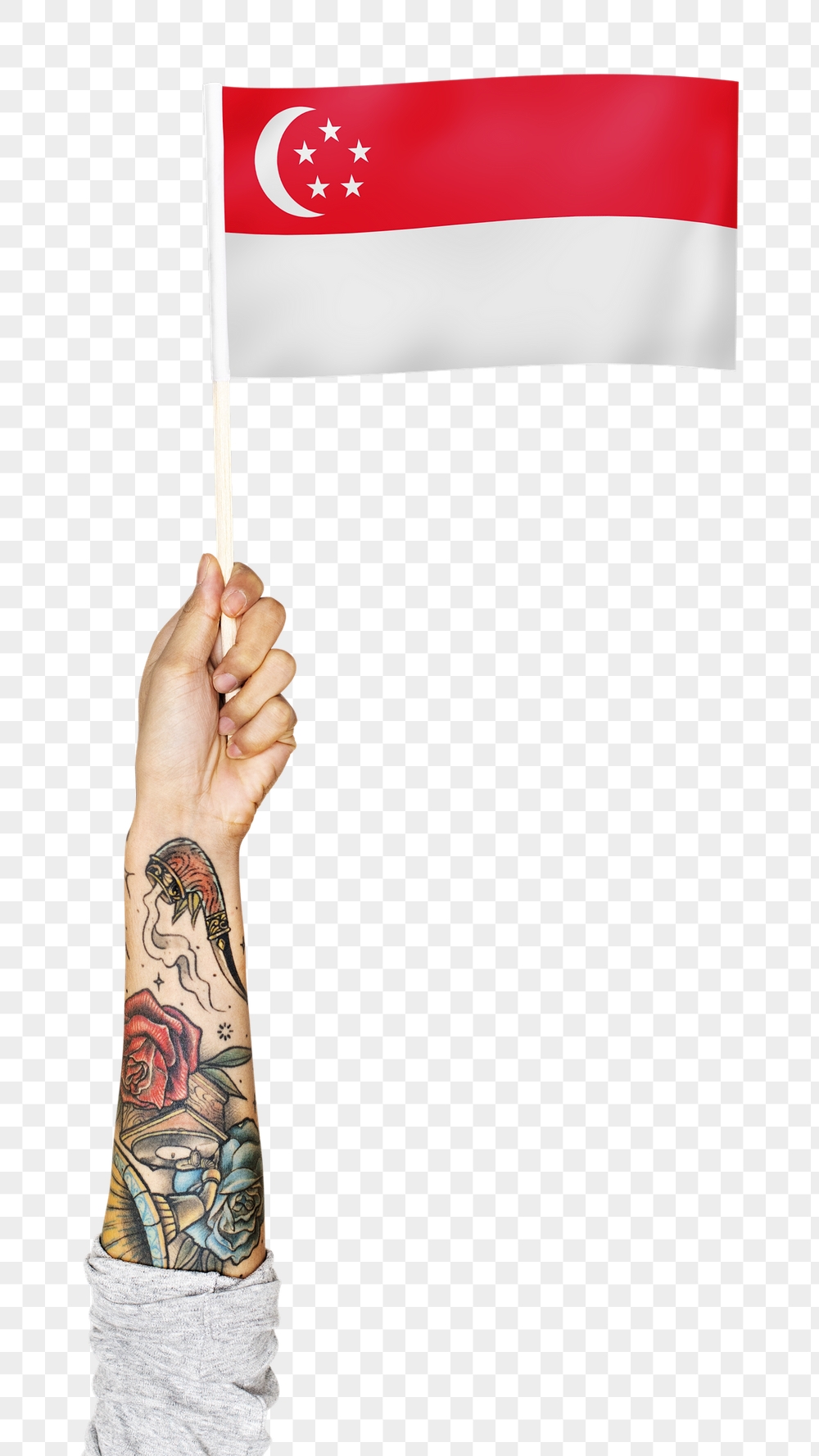 Png Singapore's flag, tattooed hand | Free PNG - rawpixel