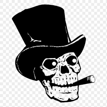 Png skull with top hat | Free PNG - rawpixel