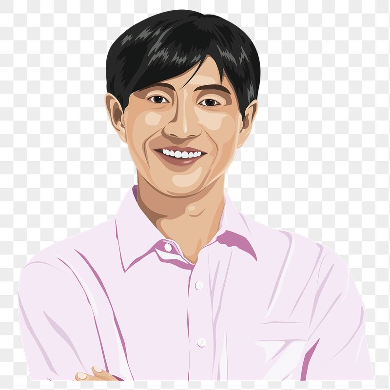 PNG smiling Asian man sticker, | Free PNG - rawpixel