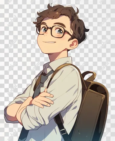 PNG Smiling Junior High School Boy in Pixar Style PNG Smiling Junior High School Boy in Pixar Style