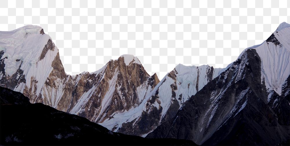 PNG snowcap mountain border, winter | Free PNG - rawpixel