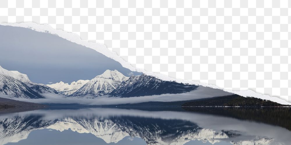 PNG snowy mountains border, ripped | Free PNG - rawpixel