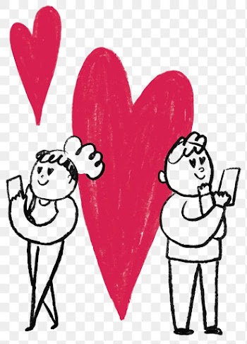 PNG Social media doodle online dating app… | Free stock illustration | High Resolution graphic