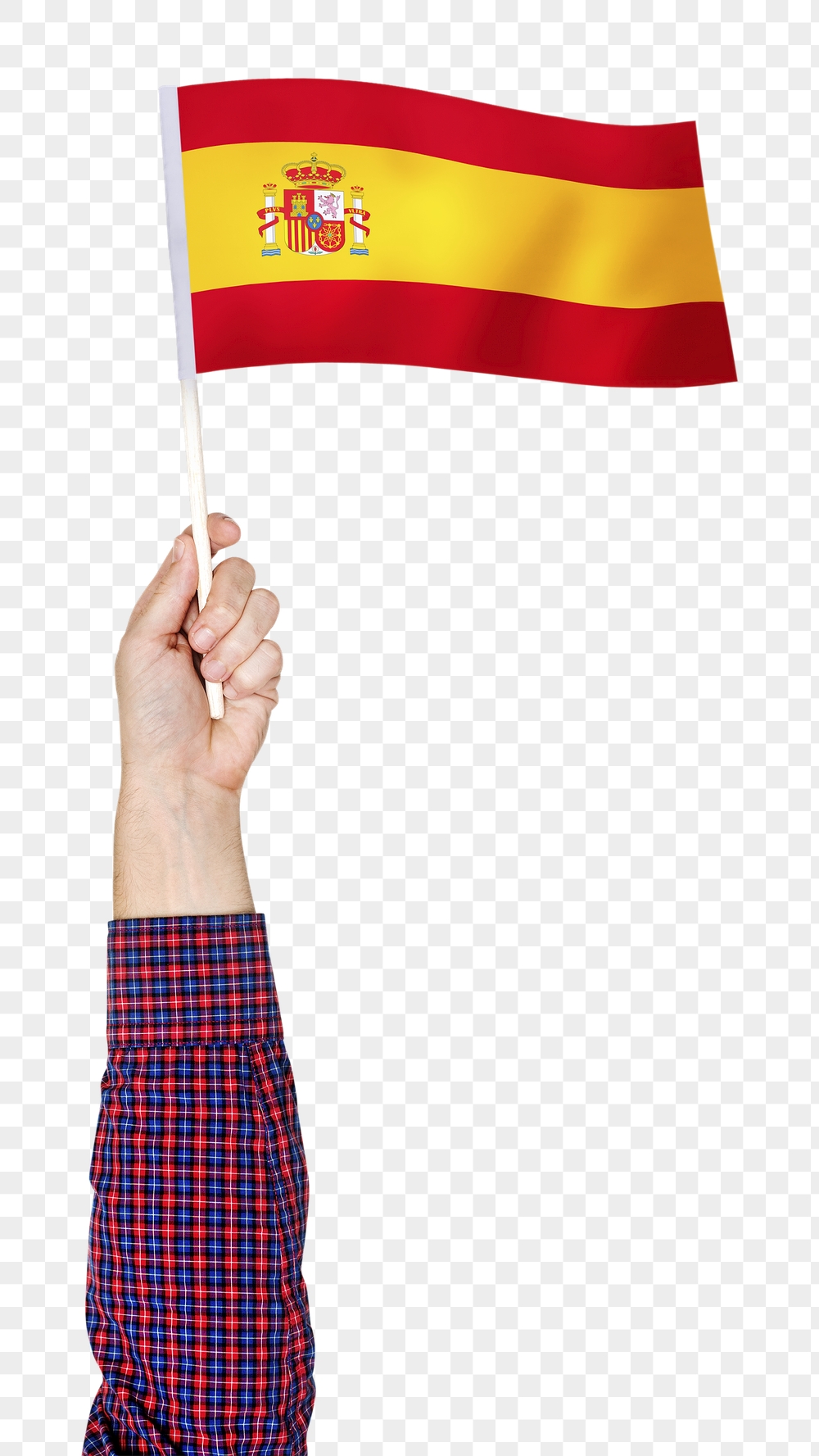 Png Spanish flag in hand | Free PNG - rawpixel