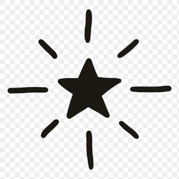 Png sparkling stars icon in doodle style | Free stock illustration | High Resolution graphic