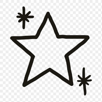 Png sparkling stars icon in doodle style | Free stock illustration | High Resolution graphic