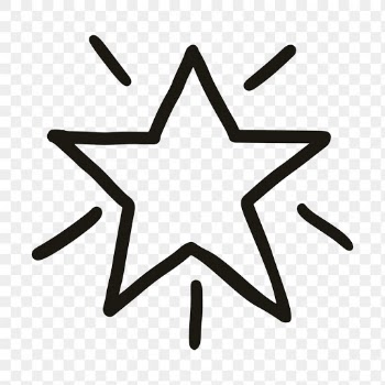 Png sparkling stars icon in doodle style | Free stock illustration | High Resolution graphic