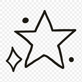 Png sparkling stars icon in doodle style | Free stock illustration | High Resolution graphic