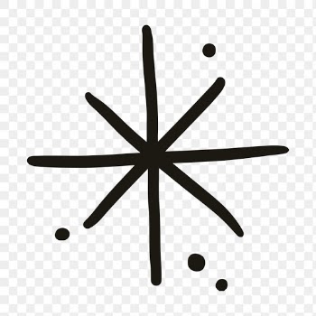 Png sparkling stars icon in doodle style | Free stock illustration | High Resolution graphic