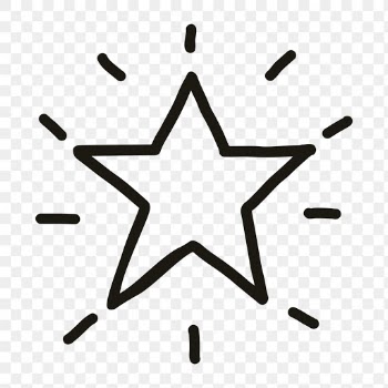 Png sparkling stars icon in doodle style | Free stock illustration | High Resolution graphic