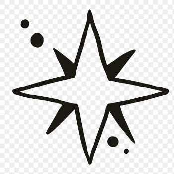 Png sparkling stars icon in doodle style | Free stock illustration | High Resolution graphic