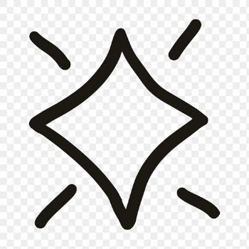Png sparkling stars icon in doodle style | Free stock illustration | High Resolution graphic