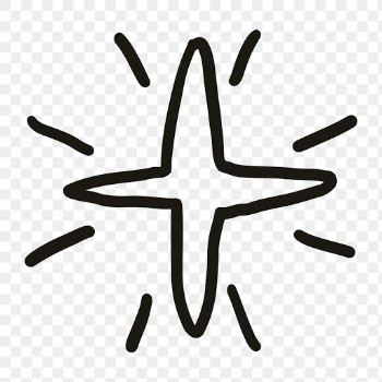 Png sparkling stars icon in doodle style | Free stock illustration | High Resolution graphic