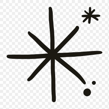 Png sparkling stars icon in doodle style | Free stock illustration | High Resolution graphic