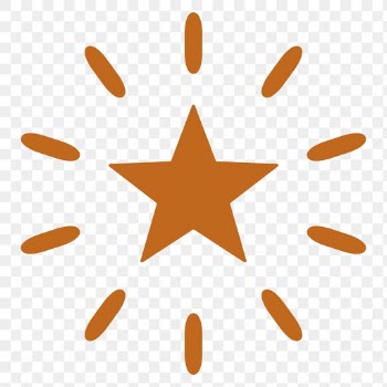 Png sparkling stars icon in flat brown style | Free stock illustration | High Resolution graphic