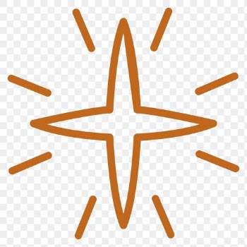 Png sparkling stars icon in flat brown style | Free stock illustration | High Resolution graphic