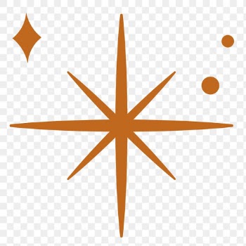 Png sparkling stars icon in flat brown style | Free stock illustration | High Resolution graphic