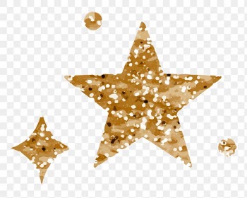 Png sparkling stars icon with glitter texture | Free stock illustration | High Resolution graphic