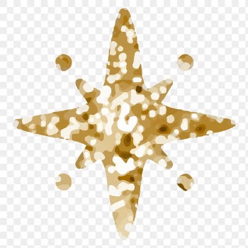 Png sparkling stars icon with glitter texture | Free stock illustration | High Resolution graphic