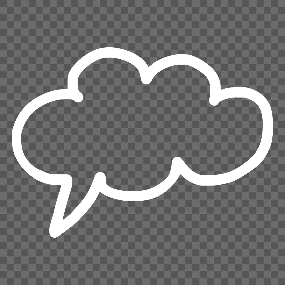 PNG speech bubble doodle, white | Free PNG - rawpixel