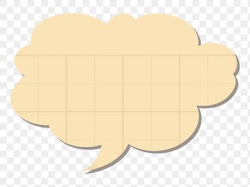 PNG speech bubble sticker in beige grid paper… | Free stock illustration | High Resolution graphic
