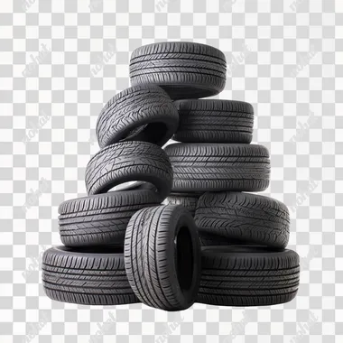 PNG Stack of Black Tires on White Background PNG Stack of Black Tires on White Background