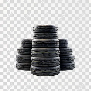 PNG Stack of New Tires on White Background PNG Stack of New Tires on White Background
