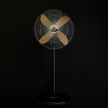 PNG Standing Ceiling Fan with Wooden Blades
