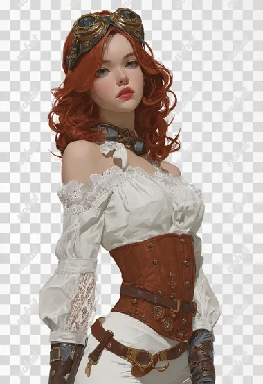PNG Steampunk Dystopian Character Portrait PNG Steampunk Dystopian Character Portrait